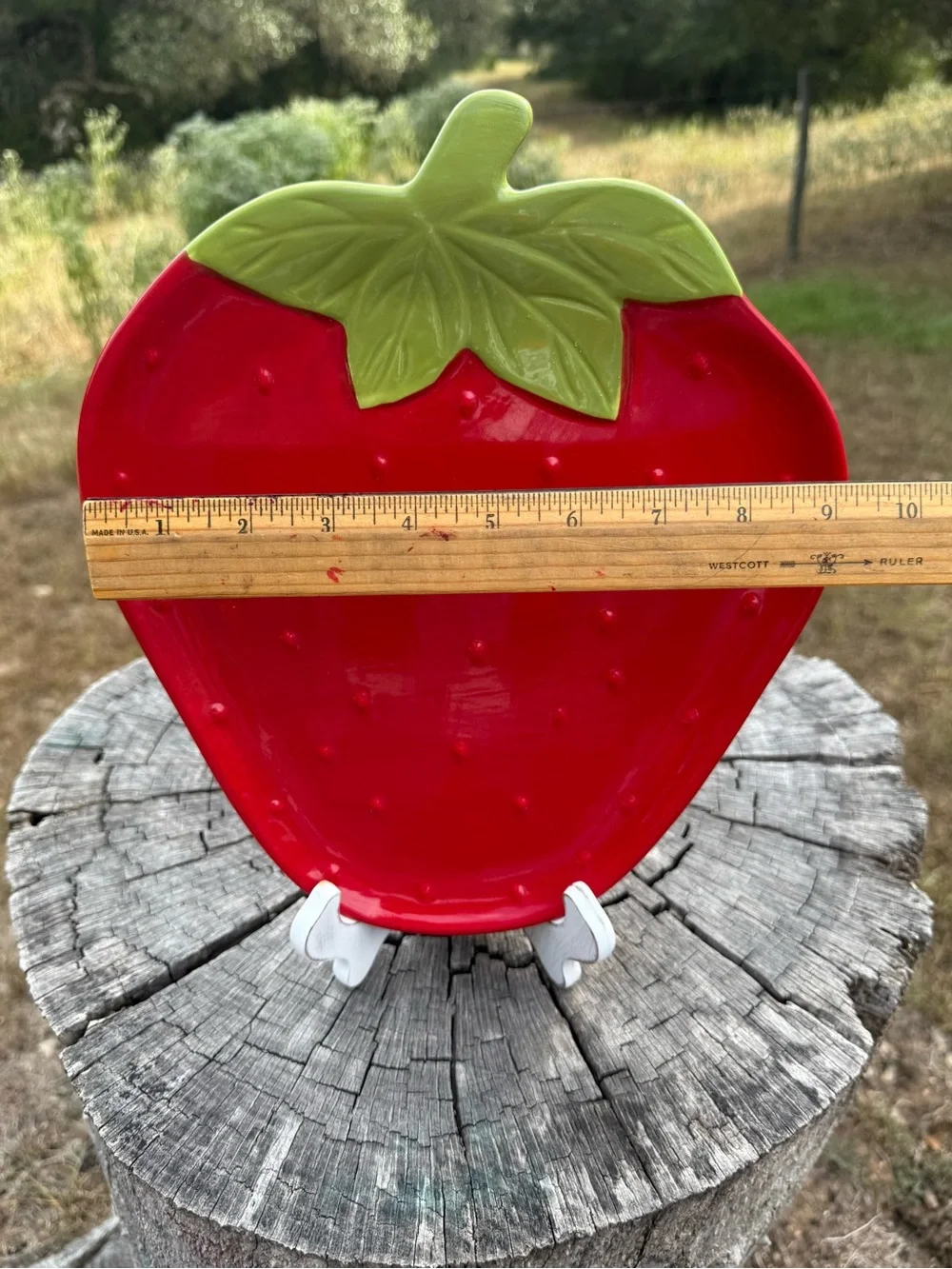 Red Strawberry-Shaped Serving Platter